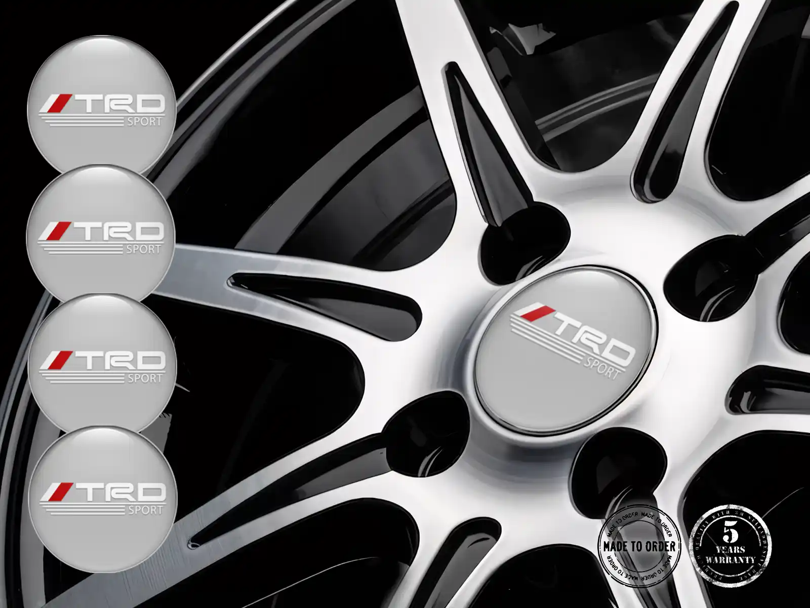 Toyota TRD Pegatinas Bombadas Edición Calcomanías Estilo de Silicona